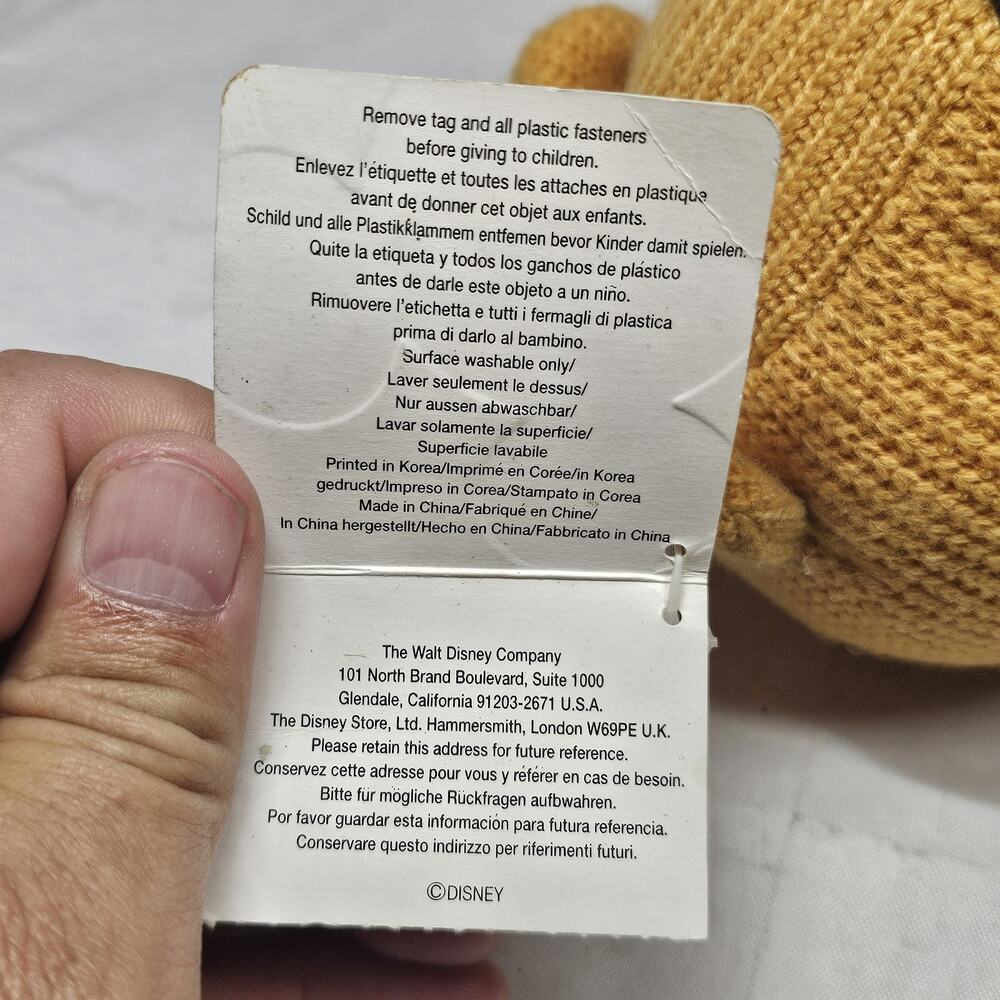 Disney Store Winnie The Pooh Exclusive Authentic Original 12” Crochet Stuffed - Picture 12 of 12